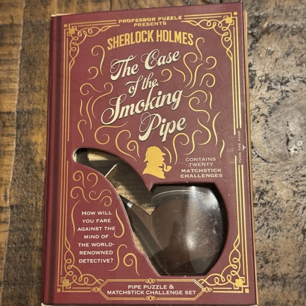 NIB Professor Puzzle Sherlock Holmes Pipe Puzzle Matchstick 20 Challenge game